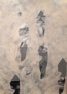 Maria Bugajska Kondrad, cykl Wydzieram SIĘ, 9 technika własna na papierze, 100x70, 2018